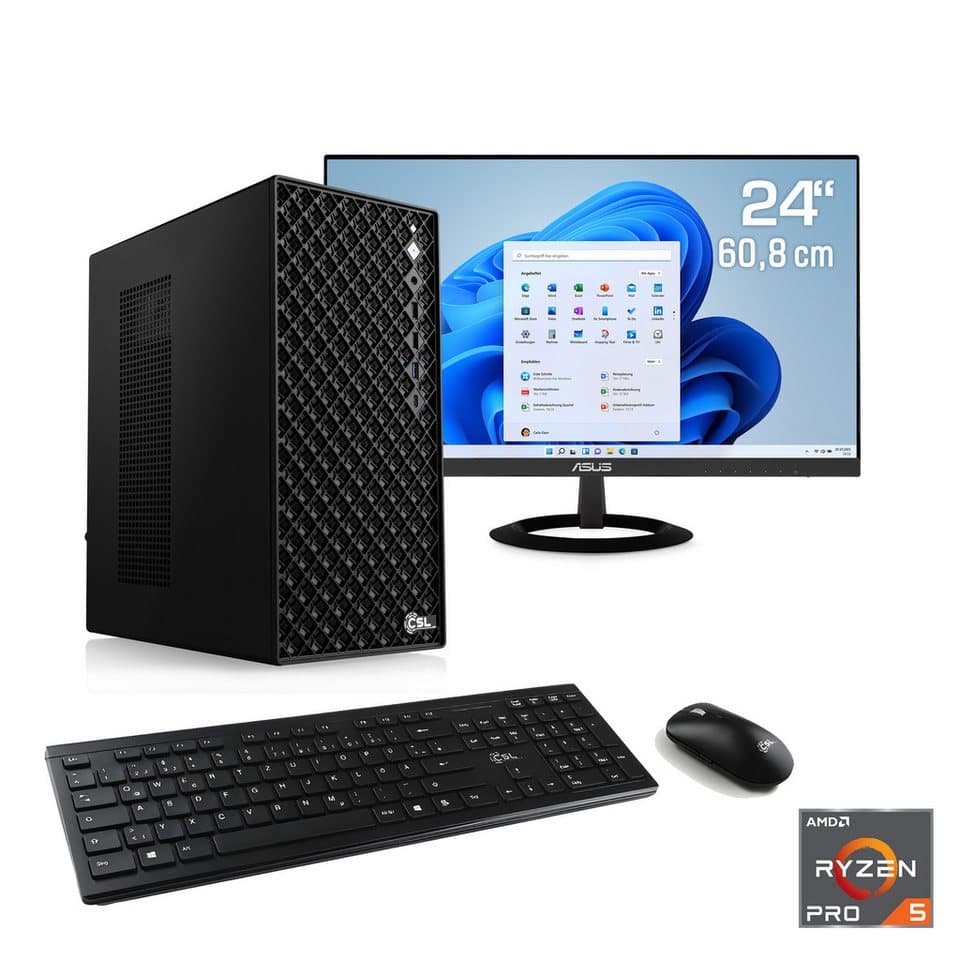 CSL Mystic V24570 PC-Komplettsystem (24", AMD Ryzen 5 Pro 5655G, AMD Ryzen 5 PRO, 16 GB RAM, 500 GB SSD) - Bild 1