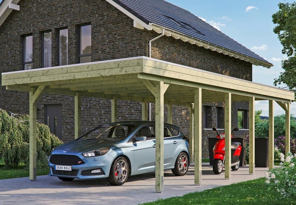 Skanholz Einzelcarport Friesland, BxT: 397x860 cm, 221 cm Einfahrtshöhe - Bild 1