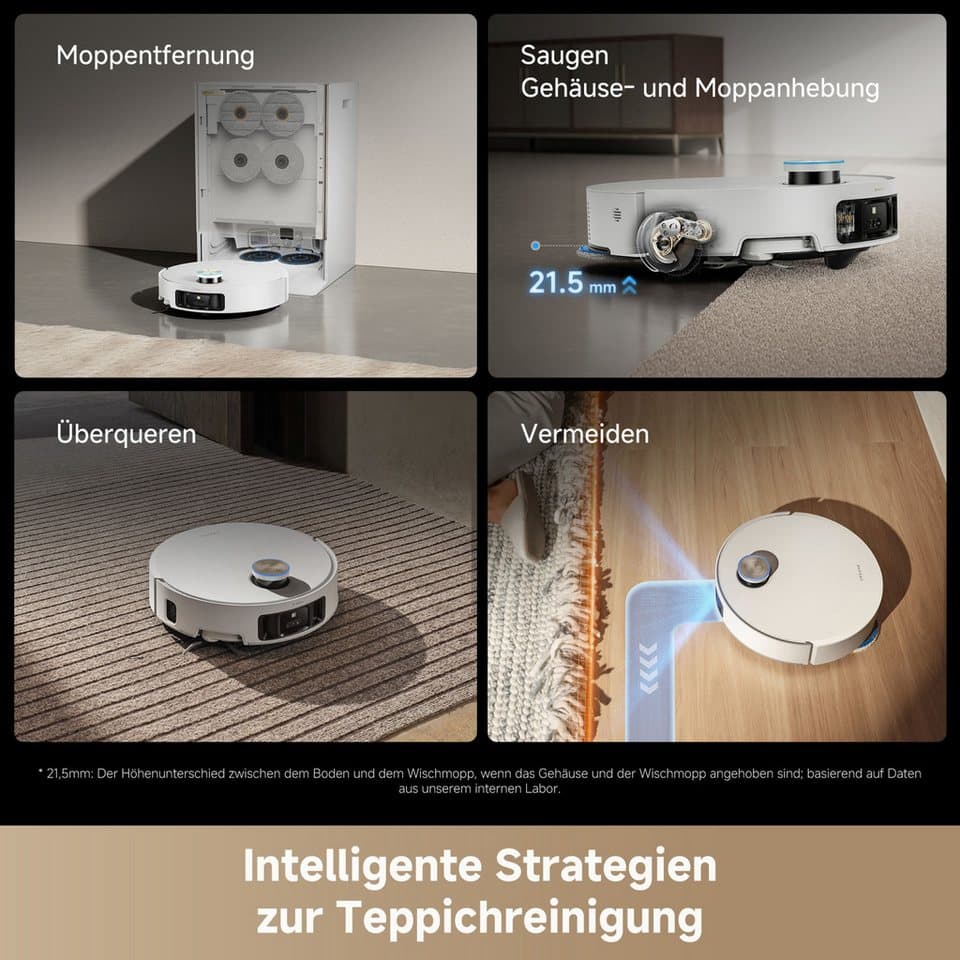 Dreame Saugroboter mit Wischfunktion Matrix 10 Ultra, 700 W, mit Beutel, Mop-Wechsel, drei Reinigungsmittel, überwindet Hindernisse, 30.000 Pa - Thumbnail 12