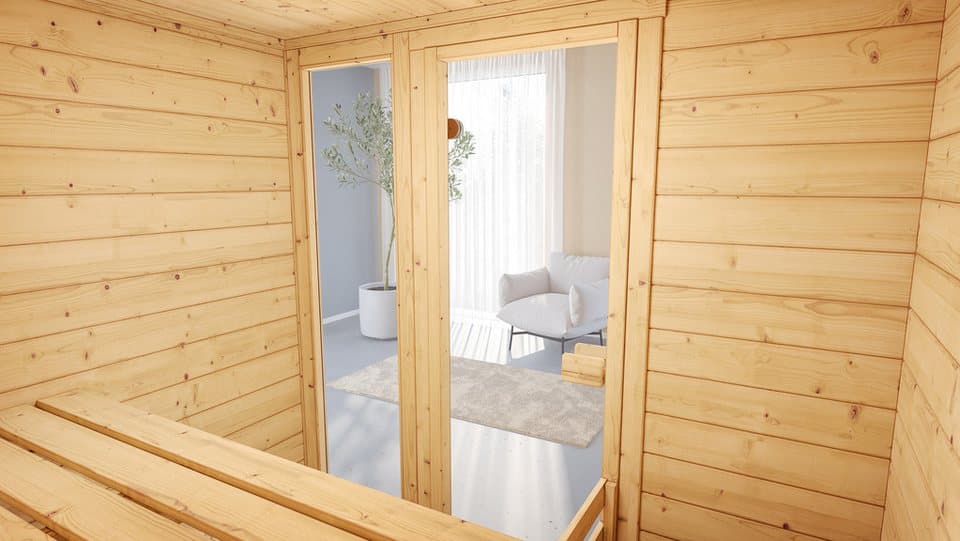weka Sauna Valida, BxTxH: 189 x 139 x 203,5 cm, 38 mm, (Set) 7,5 kW-Ofen mit digitaler Steuerung - Thumbnail 7