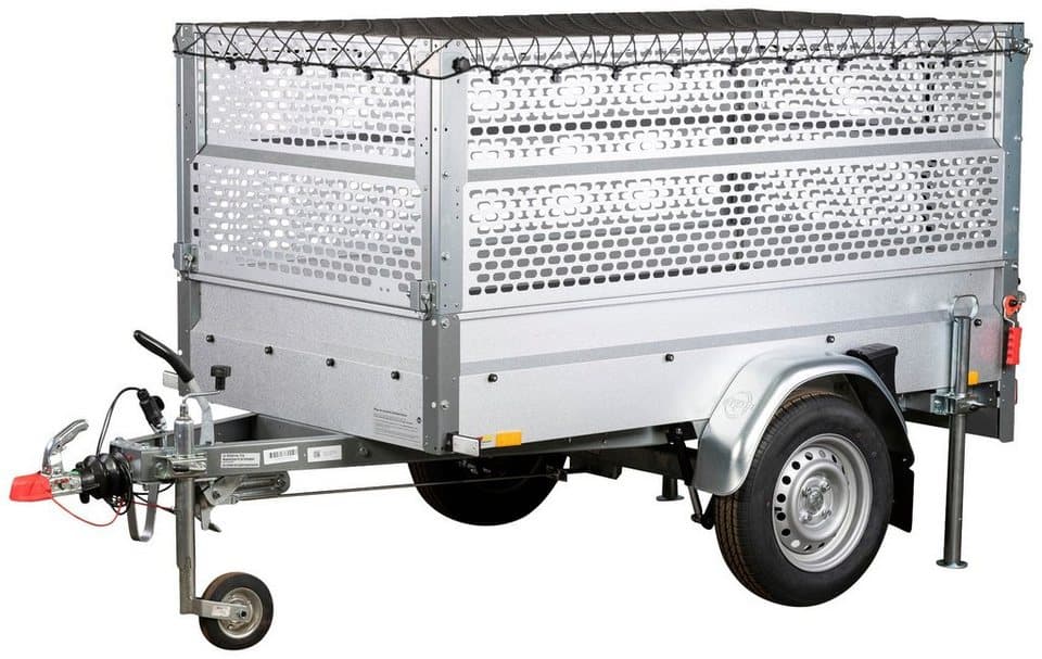 STEMA PKW-Anhänger BASIC Plus 1000, max. 766 kg, Set, Tieflader, gebremst, mit Gitteraufsatz - Thumbnail 3