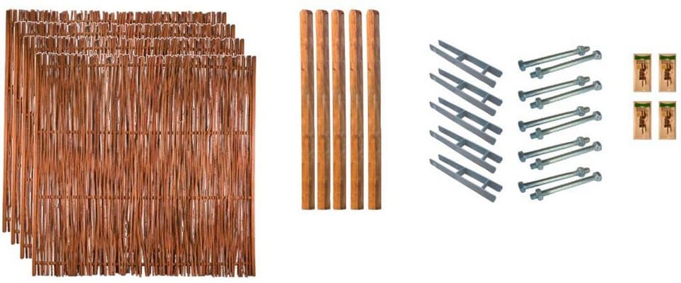 Tetzner & Jentzsch Geflechtzaun Portland 2, (Set), 4 Elemente, LxH: 765x180 cm