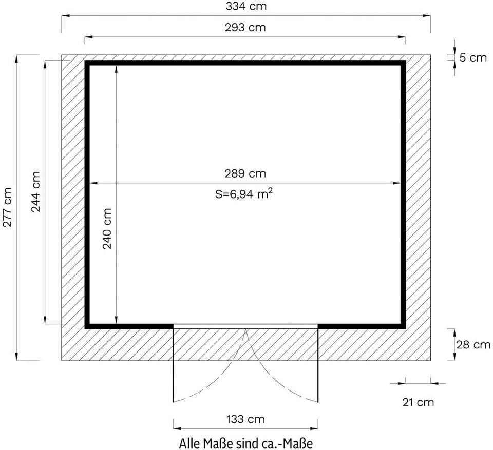 KONIFERA Gartenhaus Felix 4, BxT: 334x277 cm, Inklusive Fußboden - Thumbnail 5