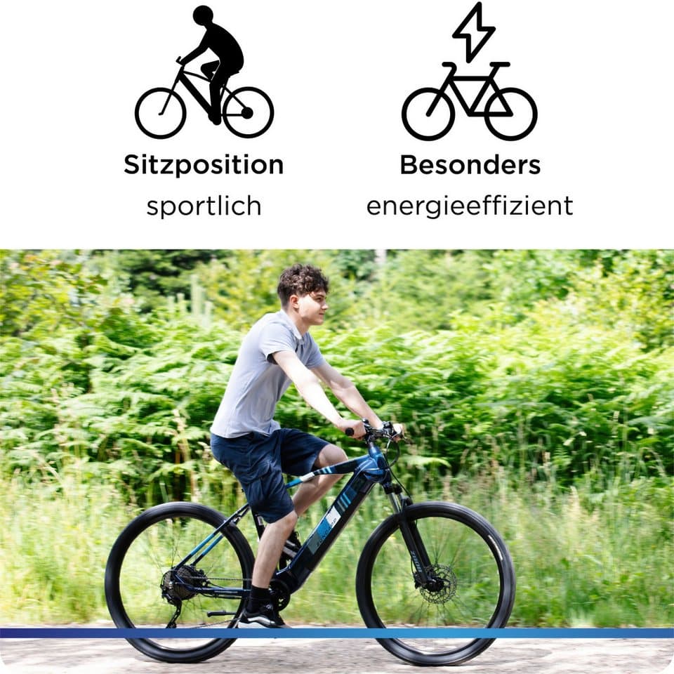 Zündapp E-Bike Mountainbike Z808, 10 Gang Shimano Deore RD-T6000 Schaltwerk, Kettenschaltung, Heckmotor, 550 Wh, Pedelec, Elektrofahrrad für Damen und Herren, MTB - Thumbnail 6