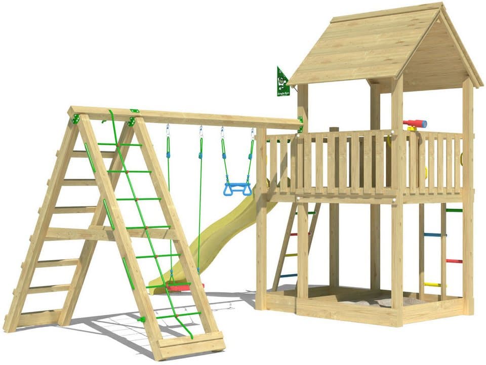 Jungle Gym Spielturm Majesty, Spielanlage mit Schaukel, Kletterbock und Rutsche mit Wasseranschluss - Thumbnail 2