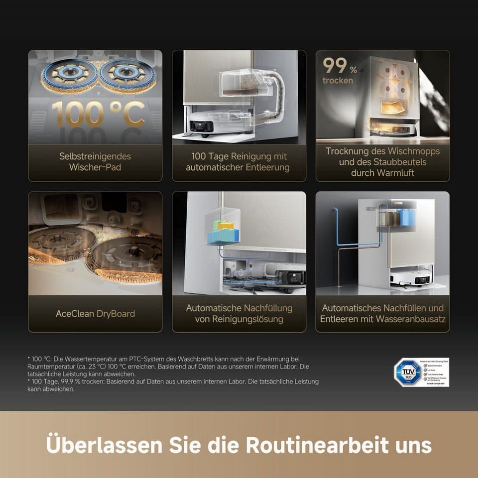 Dreame Saugroboter mit Wischfunktion Matrix 10 Ultra, 700 W, mit Beutel, Mop-Wechsel, drei Reinigungsmittel, überwindet Hindernisse, 30.000 Pa - Thumbnail 10