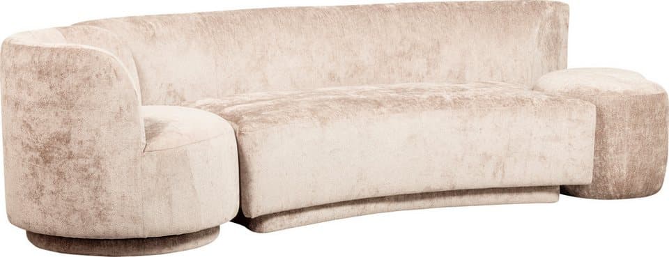 WOOOD Sofa Combi-Popular: Bank+Sessel+Pouf, Natur, Der Sessel ist drehbar