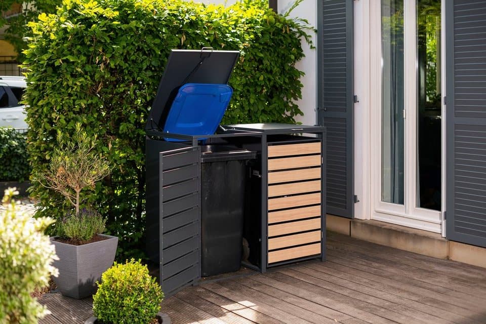 WESTMANN Mülltonnenbox für 2 Mülltonnen à 240 l, HxBxT: 116x132x80cm, mit Gasdruckfedern und Deckeldämpfern - Thumbnail 16