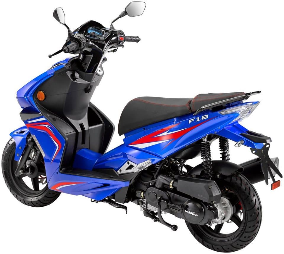 Luxxon Motorroller F18, 50 ccm, 45 km/h, Euro 5, (abschließbares Staufach), 2 Sitzplätze, für Erwachsene, Sportliches Design, 4-Takt Motor - Thumbnail 2