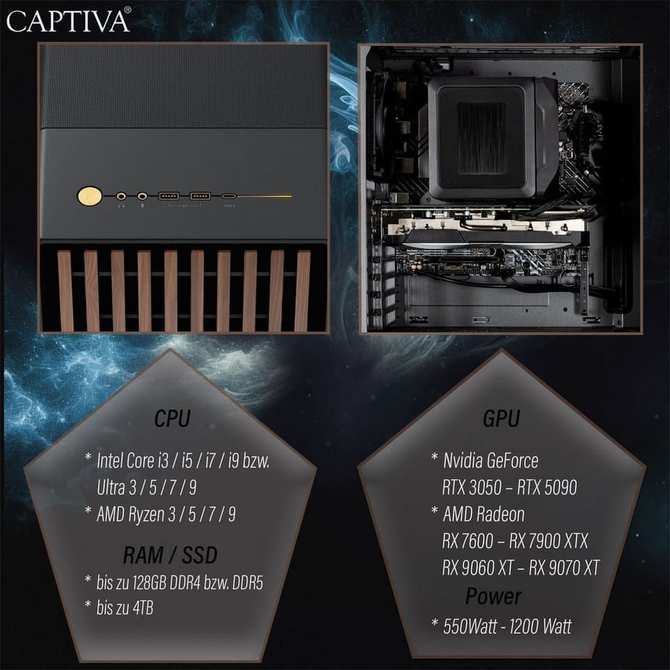 CAPTIVA Workstation I79-699 Business-PC (Intel® Core i9 14900K, -, 64 GB RAM, 1000 GB SSD, Luftkühlung) - Thumbnail 7