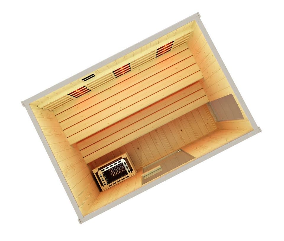 Sanotechnik Sauna »LAHTI« Außensauna mit Infrarotkabine, BxTxH: 198 x 181,5 x 200,2 cm, 4,4 mm, geeignet für 6 Personen, Fichetnholz - Thumbnail 16
