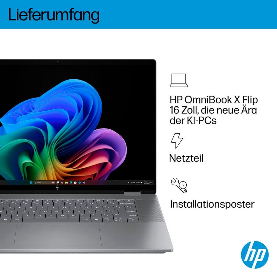 HP OmniBook X Flip 16-a0252ng Convertible Notebook (40,64 cm/16 Zoll, AMD Ryzen™ AI 5 340, Radeon, 16 GB, 1000 GB SSD) - Thumbnail 13