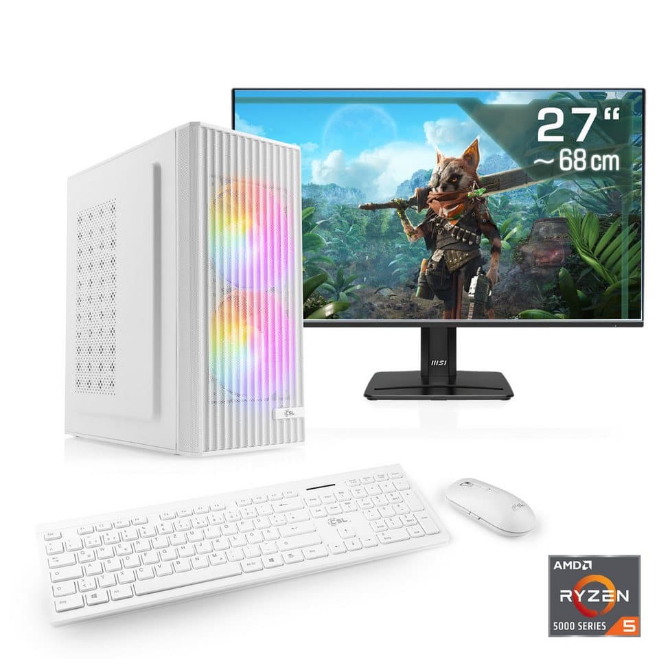 CSL Spectrum V25264W PC-Komplettsystem (27", AMD Ryzen 5 5600, GeForce RTX 5060, 16 GB RAM, 1000 GB SSD) - Bild 1
