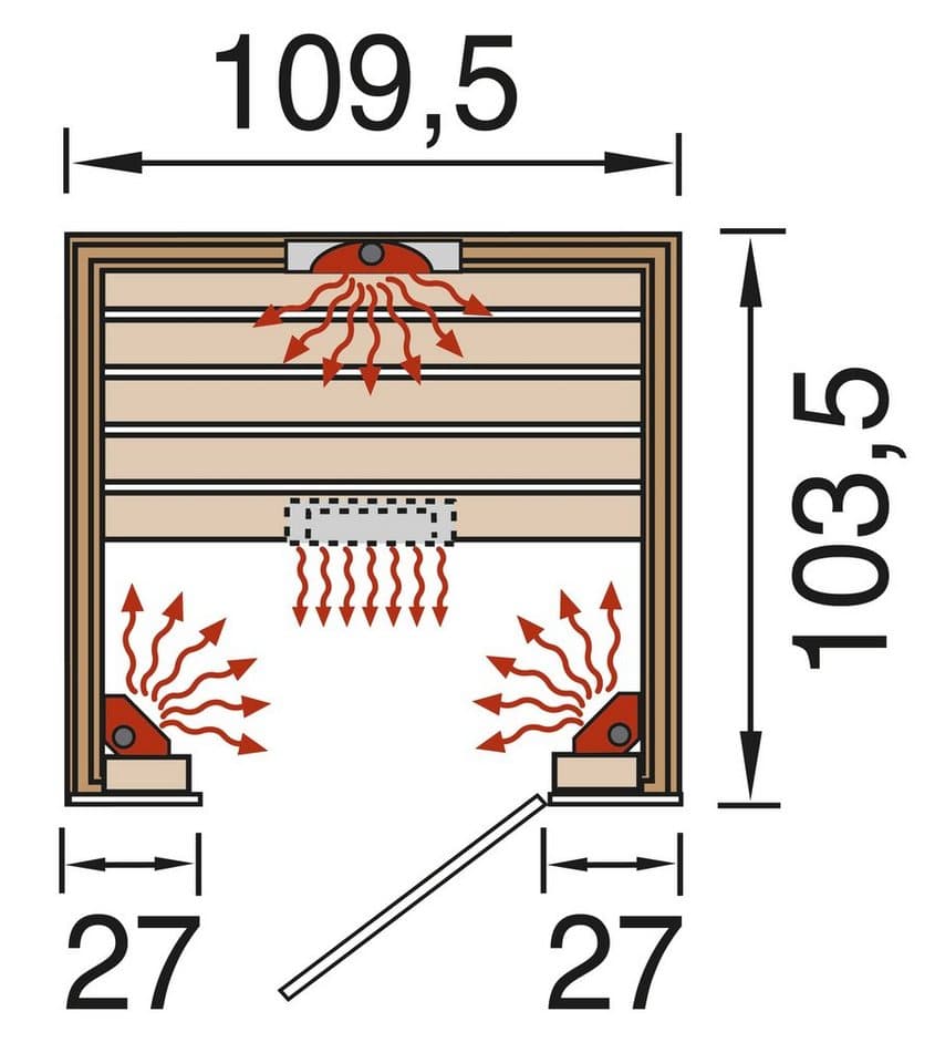 weka Infrarotkabine Hamina, BxTxH: 110 x 104 x 190 cm, 62 mm - Thumbnail 4