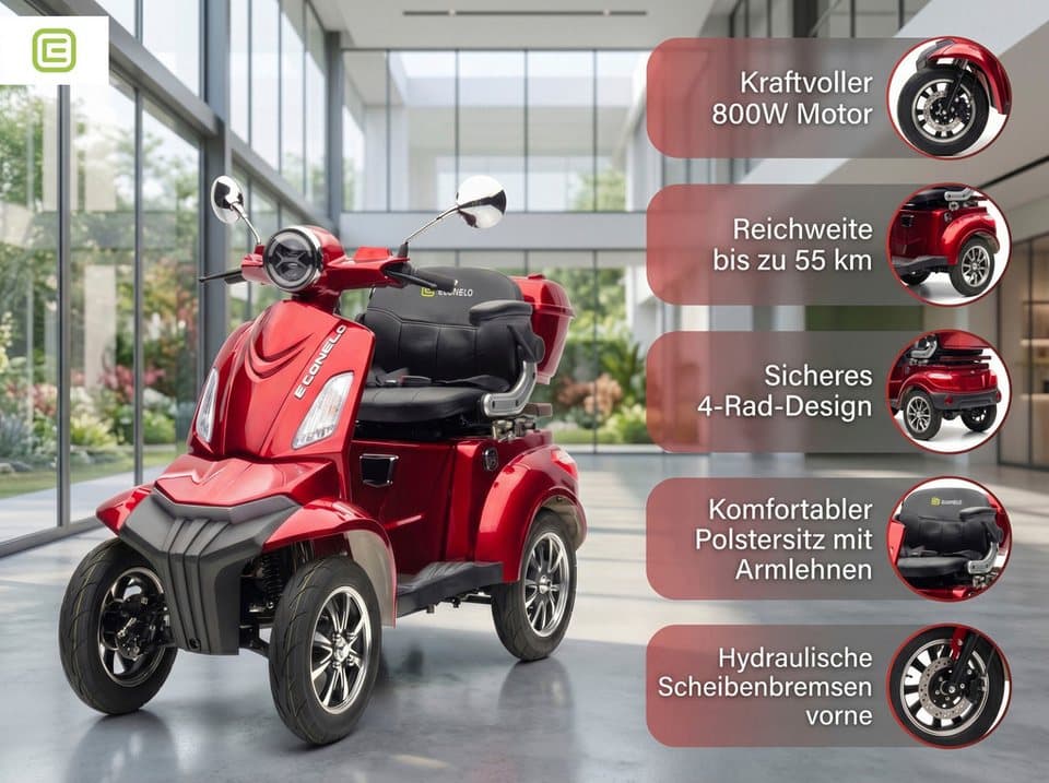 ECONELO Elektromobil E-Seniorenmobil MAXXI 4.0, Lithium-Akku, 4-Rad, 60V, 1000 Watt, 1000 W, 25 km/h - Thumbnail 10