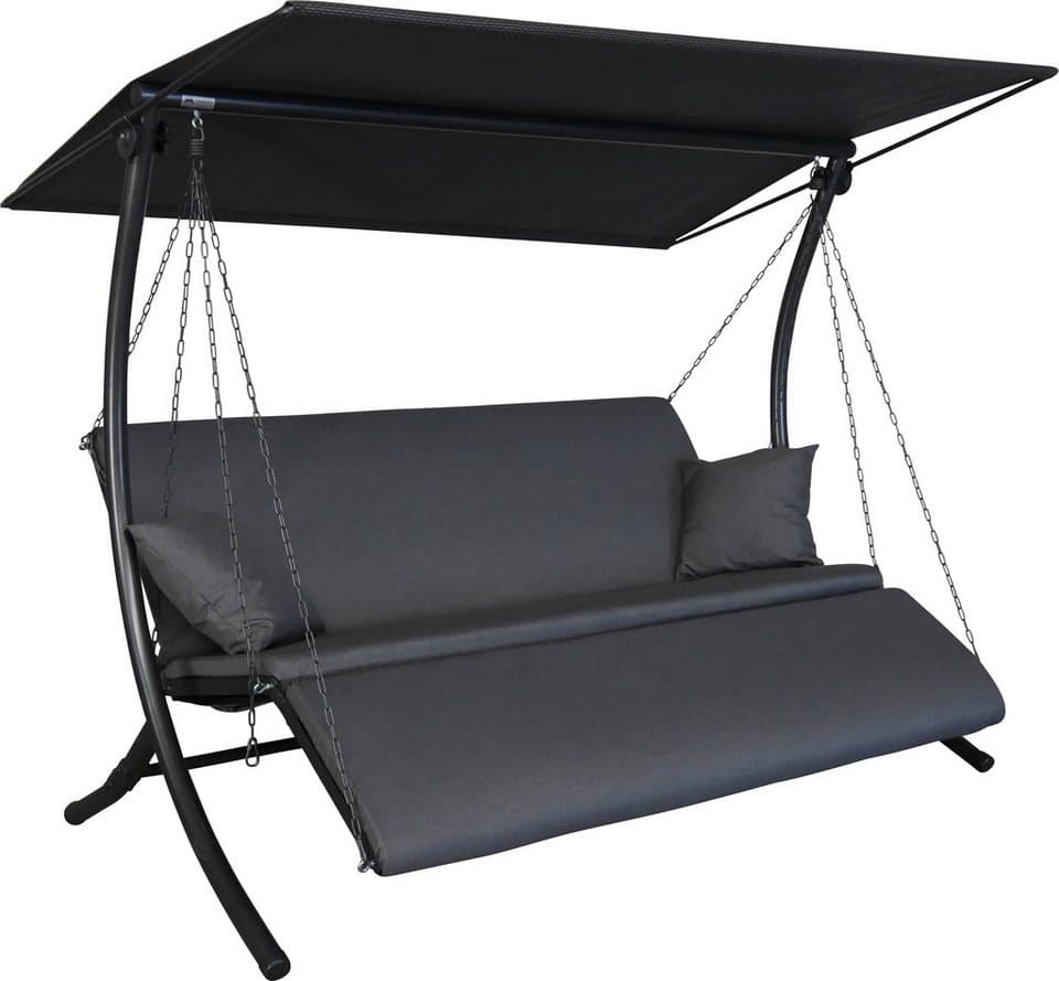 Angerer Freizeitmöbel Hollywoodschaukel Swing Zip anthrazit, 3-Sitzer, Bettfunktion, wetterfest - Bild 1