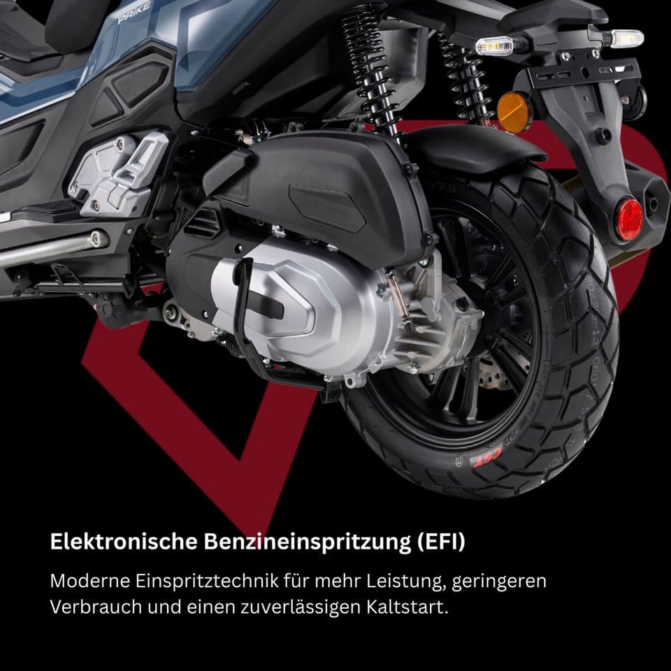 PRIKE Motorroller PRIKE XDV 125, E5+, Adventure, ADV Roller, 125 ccm, 95 km/h, Euro 5+, ABS, Windschutz, Heizgriffe, USB, EFI, digitales Display - Thumbnail 5