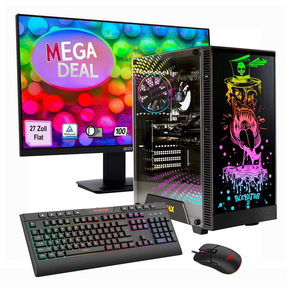 GAMEMAX MegaDeal Rockstar 2525 Ryzen 5 5600GT on Board 16GB DDR4 1TB SSD PC-Komplettsystem (27", AMD Ryzen 5 5600GT, Radeon Graphics, 16 GB RAM, 1000 GB SSD, Windows 11 + MSI PRO MP273A Monitor, 69cm (27) - Bild 1