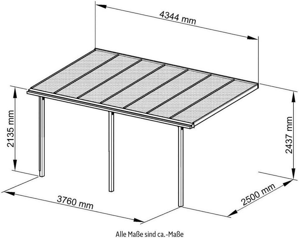 Beckmann Terrassendach TREND Gr. 3, BxT: 435x250 cm, Bedachung Doppelstegplatten - Thumbnail 6