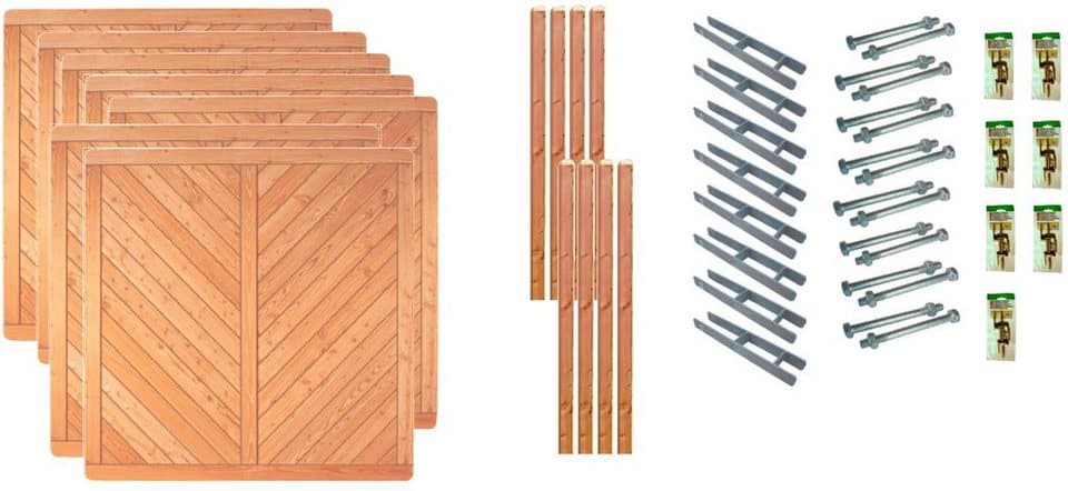 Tetzner & Jentzsch Dichtzaun Springfield 5, (Set), 7 Elemente, LxH: 1332x180 cm