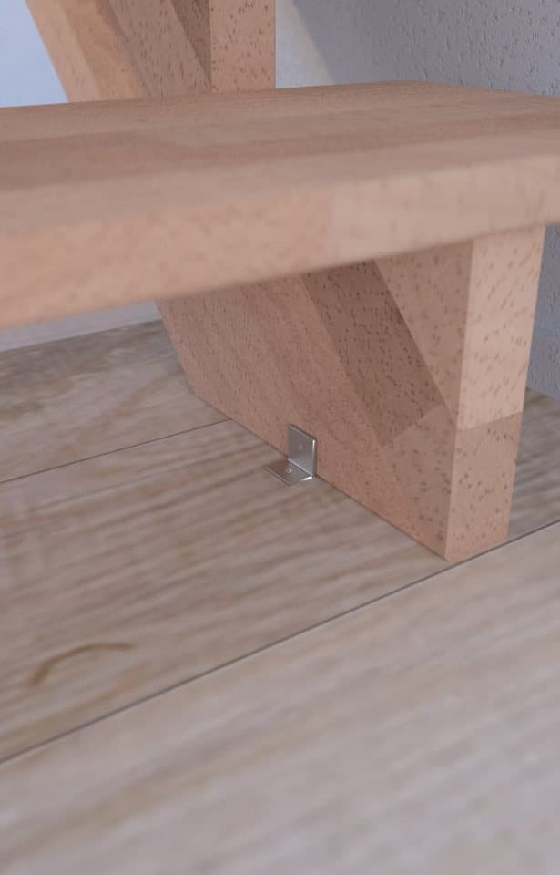Starwood Raumspartreppe Holztreppe Lindos (Buche) in gerader Ausführung-100 cm-Holz-Holz - Thumbnail 4