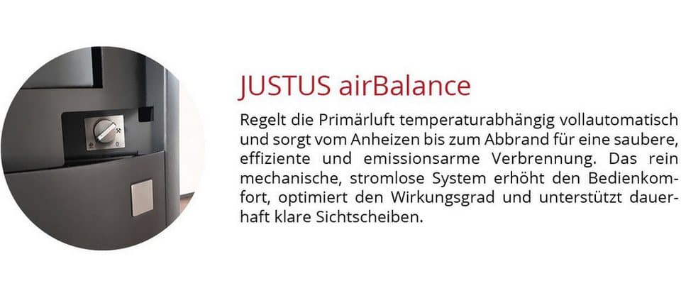 JUSTUS Kaminofen Usedom 5D Sandstein, 5 kW, Dauerbrand, Aufstellort in deinem Zuhause, prismatische Scheibe, Holzfach - Thumbnail 7