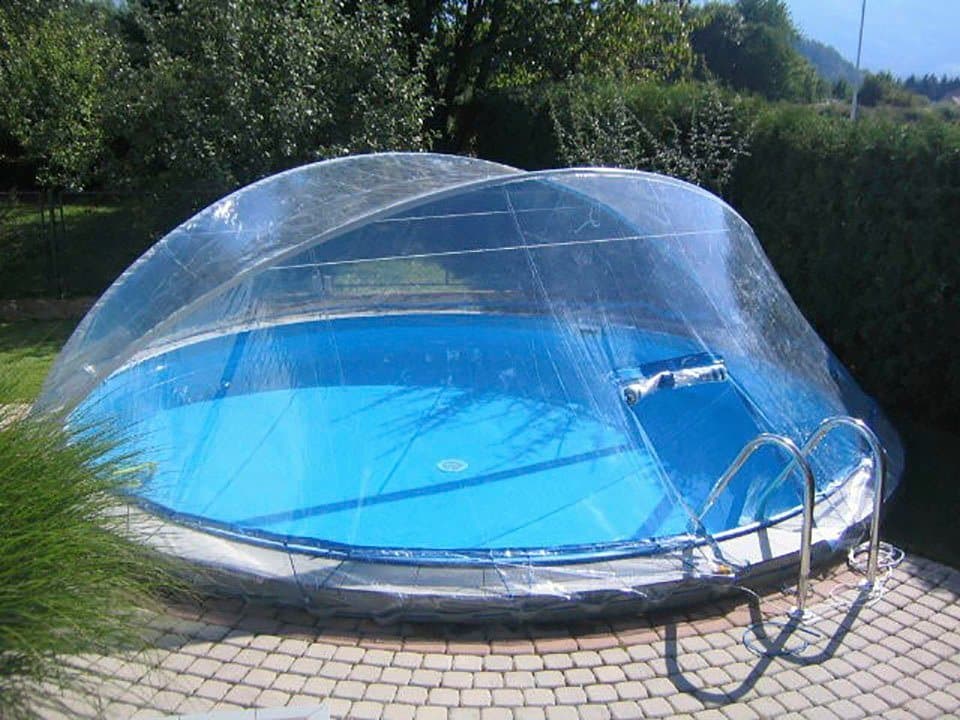 KWAD Poolverdeck Cabrio Dome für runde Pools mit schmalem Handlauf, in verschiedenen Größen - Bild 1