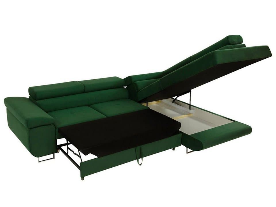 MIRJAN24 Ecksofa Torezio, mit Bettkasten und Schlaffunktion, Einstellbare Kopfstützen, 274x203x70-90 cm - Thumbnail 5