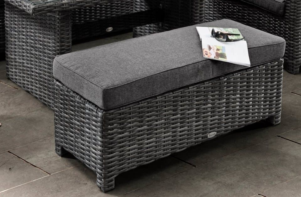 Destiny Gartenlounge-Set SANTA PONSA DE LUXE Eckgruppe, grau mel., Tisch 140x80cm, Polster grau, (Set, 20-tlg., 2 Schenkel inkl. Polster, 2 Sitze verstellb. 1Tisch m. aufgel. Glaspl), Aluminium, Polyrattan - Thumbnail 4