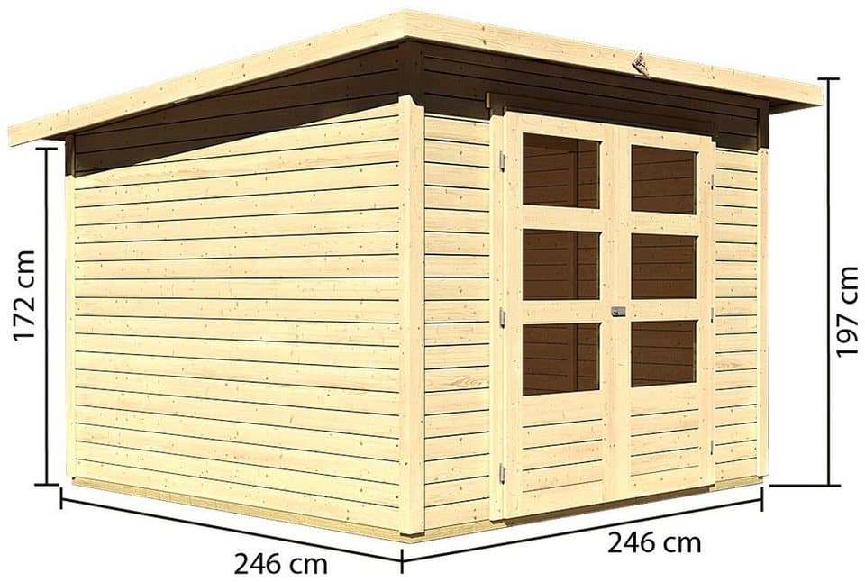 Karibu Gartenhaus Stockach 4, BxT: 282x282 cm, (Set), anthrazit, naturbelassen oder terragrau - Thumbnail 7