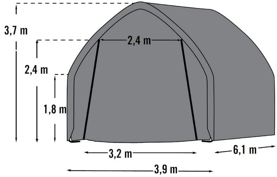 ShelterLogic Garage Garage-in-a-Box, sehr schneller Auf- und Abbau, BxTxH: 390x610x370 cm - Thumbnail 6