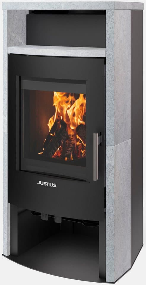 JUSTUS Kaminofen Lara, Voll-Speckstein, Exklusiv, Lieferung bis ins Wohnzimmer, 6,5 kW, Zeitbrand, heizen mit erneuerbaren Energien