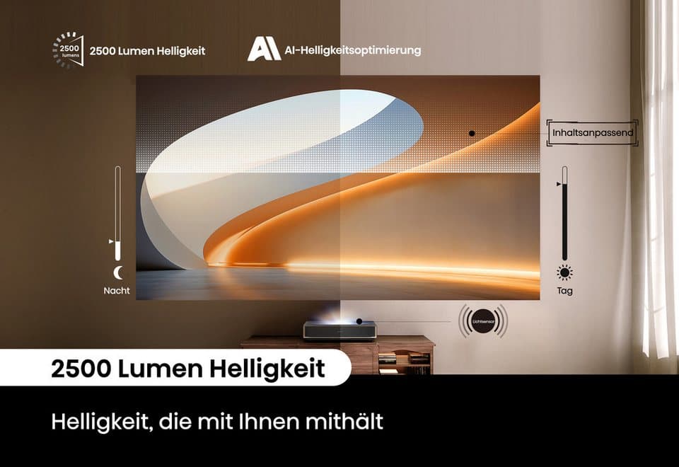 Hisense PT1 Kurzdinstanzprojektor (2500 lm, 3000:1, 3840 x 2160 px) - Thumbnail 16