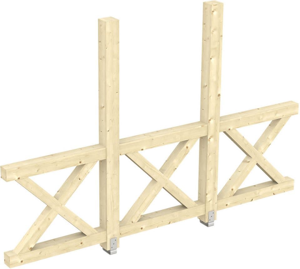 Skanholz Carport-Seitenwand Andreaskreuz, BxH:293x210 cm, freistehehend - Bild 1