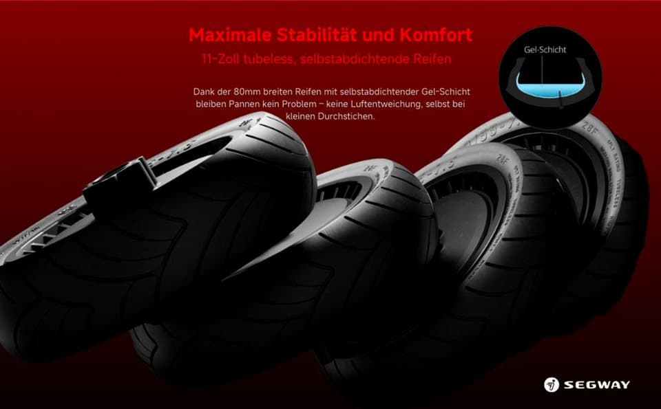 Segway E-Scooter GT3 D, 700 W, 20 km/h, (Smart TFT Display, 2400W, 11-Zoll Reifen, IPX6), mit Straßenzulassung, 95 km Eco Modus Reichweite, 150 kg Tragfähigkeit - Thumbnail 4