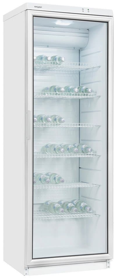 exquisit Getränkekühlschrank GKS350-1-GT-280D weiss, 173 cm hoch, 60 cm breit, 6 robuste Gitterablagen zur Lagerung von Flaschen oder Getränkekisten