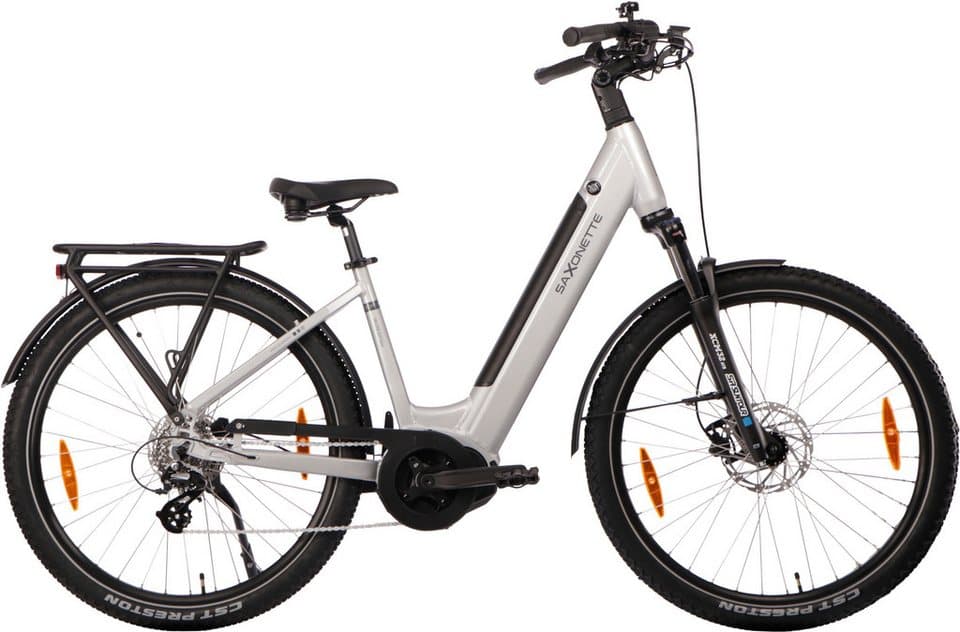 SAXONETTE E-Bike Trekkingrad SAXONETTE Trekkingrad Deluxe SUV easy (Wave), 8 Gang Shimano ALTUS-8 Gänge Schaltwerk, Kettenschaltung, Mittelmotor, 522 Wh, (Packung), (mit integr. Akku), Elektrofahrrad für Damen u. Herren - Bild 1