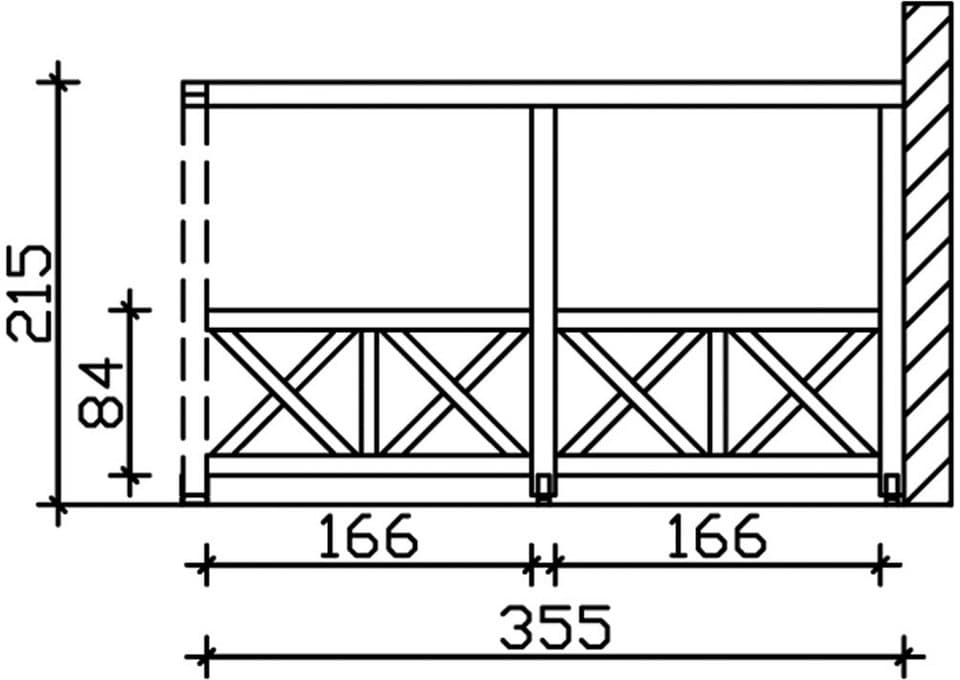 Skanholz Carport-Seitenwand Andreaskreuz, BxH:355x210 cm, Wandanbau - Thumbnail 2