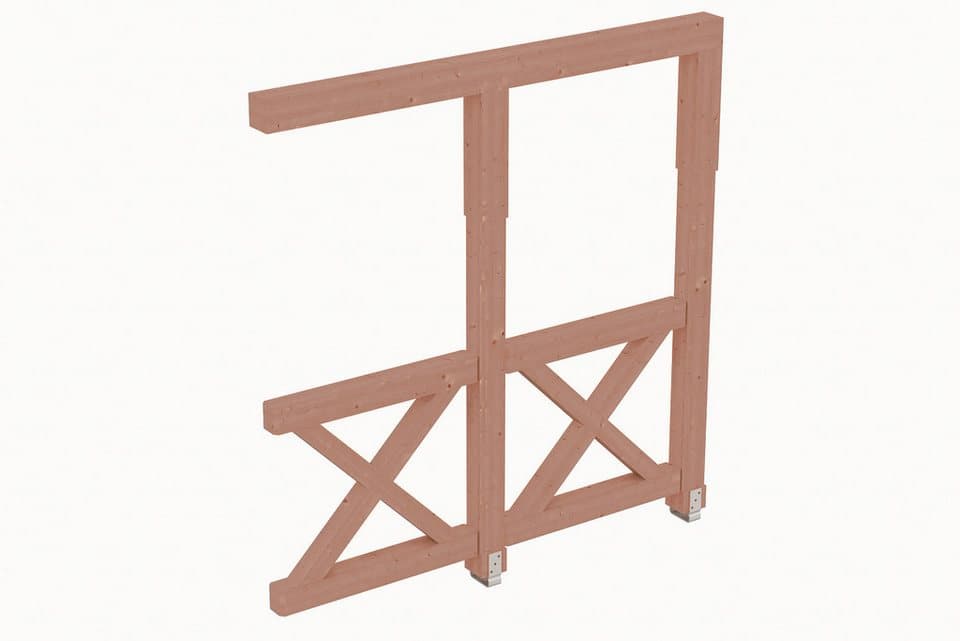 Skanholz Carport-Seitenwand Andreaskreuz, BxH:205x210 cm - Bild 1