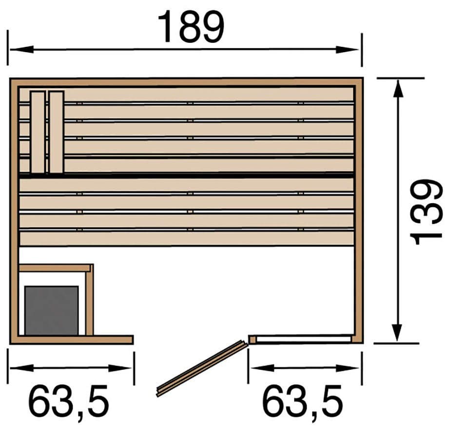 weka Sauna Valida, BxTxH: 189 x 139 x 203,5 cm, 38 mm, (Set) 7,5 kW-Ofen mit digitaler Steuerung - Thumbnail 10
