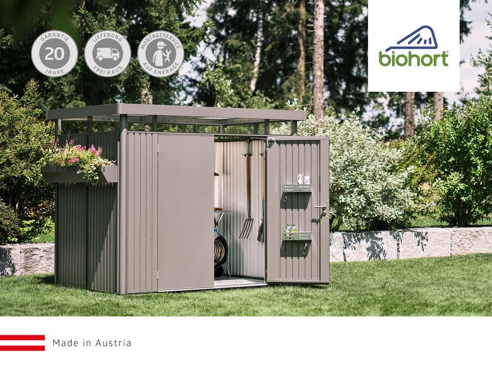 Biohort Mehrzweckschrank Julia Gr. L, verschiedene Farben 77,7x 140,2x 87 cm, Terrassenschrank für kleine Außenflächen - Thumbnail 5