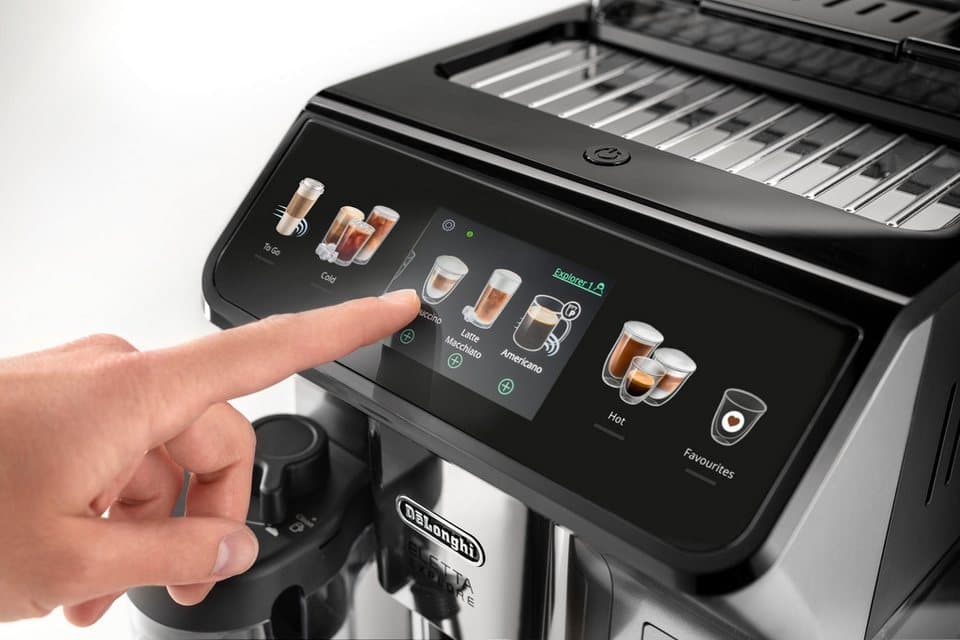 De'Longhi Kaffeevollautomat Eletta Explore ECAM450.55.S - 40 Rezepte, heißer & kalter Milchschaum, 3,5" Touch-Display, herausnehmbare Brühgruppe, einstellbarer Mahlgrad - Thumbnail 4
