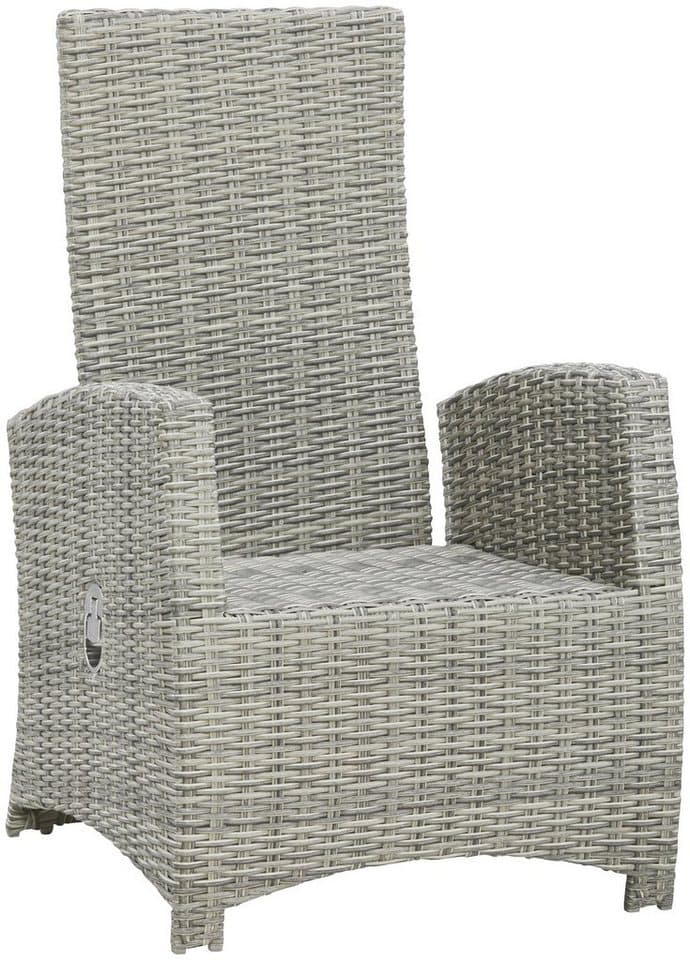 KONIFERA Garten-Essgruppe Monaco, (Set, 16-tlg., 1x2er Sofa, 2x Sessel, 2x Hocker, 1x Tisch 120x70x66cm, inkl. Auflagen), Polyrattan, Aluminium, Rückenlehne verstellbar, Grau - Thumbnail 8