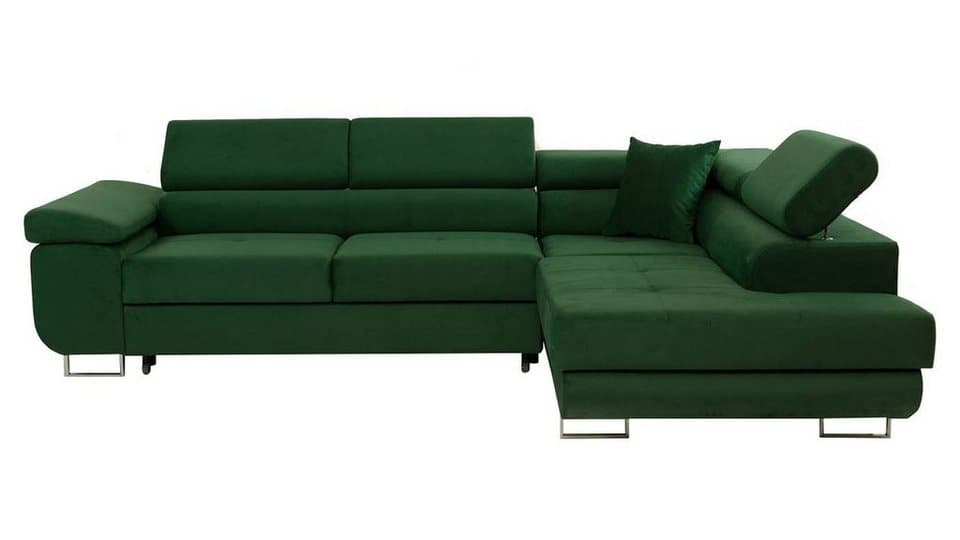 MIRJAN24 Ecksofa Torezio, mit Bettkasten und Schlaffunktion, Einstellbare Kopfstützen, 274x203x70-90 cm - Thumbnail 6