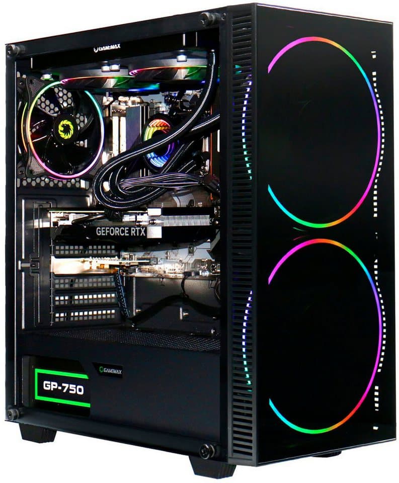 GAMEMAX MegaDeal Black Hole 2839 AMD Ryzen 5 7500F 32GB DDR5 1TB SSD RTX 5070 Gaming-PC-Komplettsystem (34", AMD Ryzen 5 7500F, RTX 5070, 32 GB RAM, 1000 GB SSD, Windows 11, DDR5 RAM + MSI MAG 342CQR E2 Curved Monitor 86cm (34) - Thumbnail 3