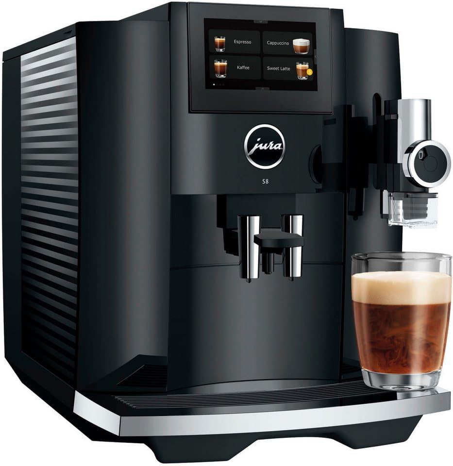 JURA Kaffeevollautomat 15482 S8 (EB), Piano Black, 27 Spezialitäten, Touch, Sweet Foam & Sirupaufsatz - Thumbnail 2