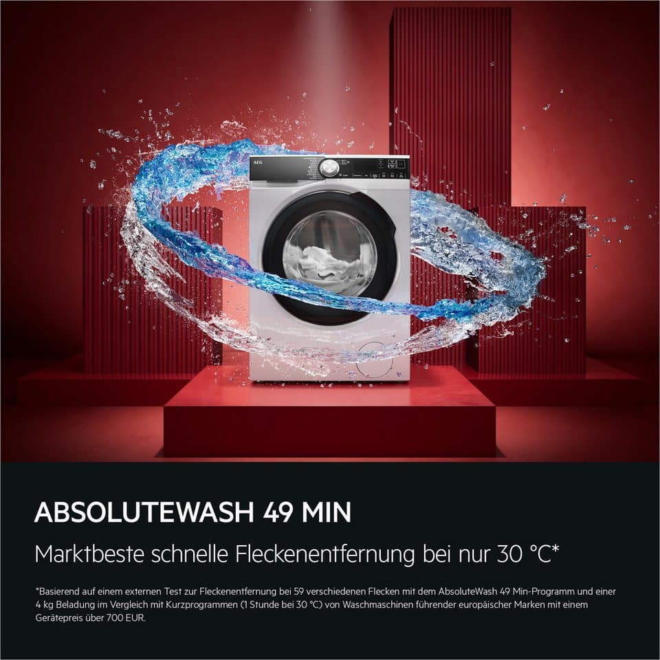 AEG Waschmaschine 9000 AbsoluteCare® LR9W80600 914501216, 10 kg, 1600 U/min, SoftWater: Schützt Farbe und Form durch enthärtetes Wasser bei 30°C - Thumbnail 4