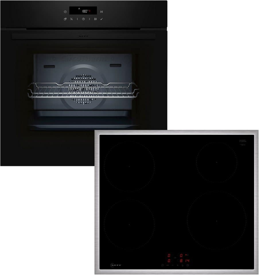 NEFF Backofen-Set BTX46PIB0, mit Teleskopauszug nachrüstbar, Pyrolyse-Selbstreinigung, Knuspriges Air Fry & extra schnelle Powerstufe beim Kochen - Bild 1