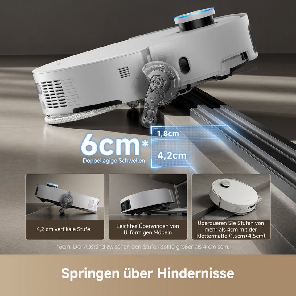 Dreame Saugroboter mit Wischfunktion Dreame X50 Ultra Complete, 20.000 Pa Saugkraft, mit Beutel, Hindernisüberwindung, einfahrbarer Laserturm - Thumbnail 4