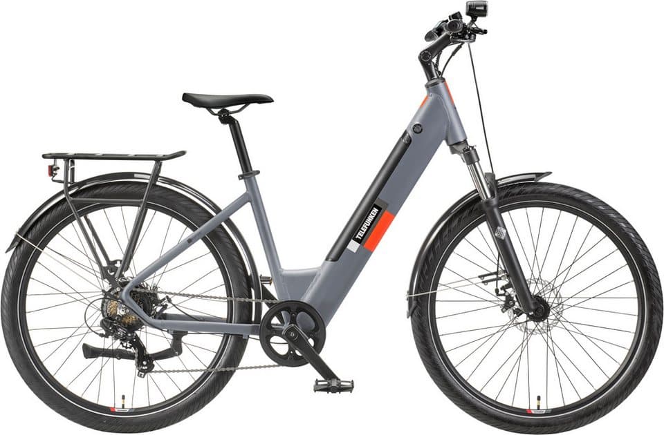 Telefunken E-Bike Cityrad E-City SUV300, 7 Gang Shimano Tourney Schaltwerk, Kettenschaltung, Heckmotor, 468 Wh, Pedelec, Elektrofahrrad, Damen u. Herren, innerhalb StVZO, 27,5 Zoll - Bild 1